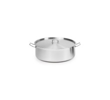 КОТЕЛ с крышкой 18 л низкий нерж. тройное дно 40*15 cм, ИНДУКЦИЯ Luxstahl
