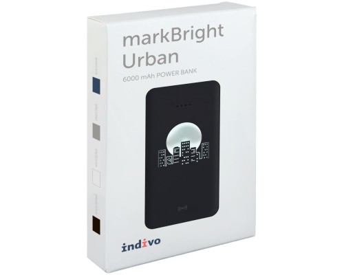 Аккумулятор с беспроводной зарядкой markBright Urban, 6000 мАч, черный