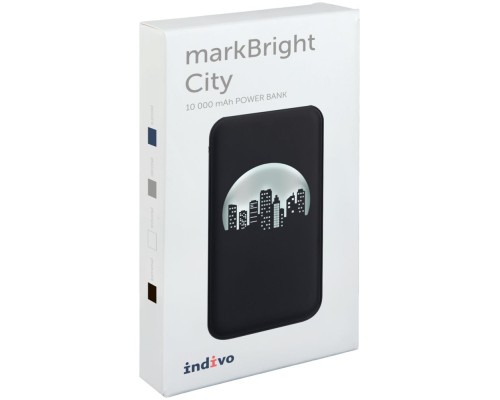 Аккумулятор с подсветкой markBright City, 10000 мАч, черный