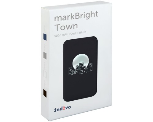 Аккумулятор с подсветкой markBright Town, 5000 мАч, черный