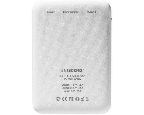 Внешний аккумулятор Uniscend Full Feel 5000 мАч, белый