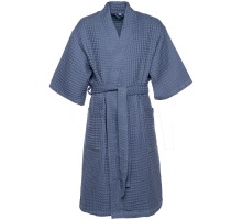 Халат вафельный мужской Boho Kimono, синий