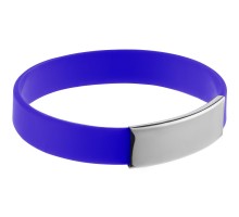 Силиконовый браслет Brisky с металлическим шильдом, синий