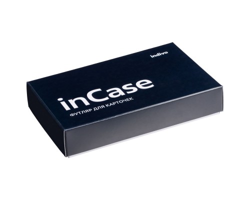 Футляр для карточек inCase, серый с синий