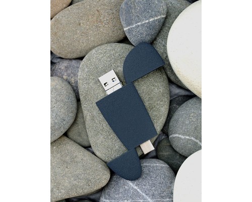 Флешка Pebble Universal, USB 3.0, серо-синяя, 32 Гб