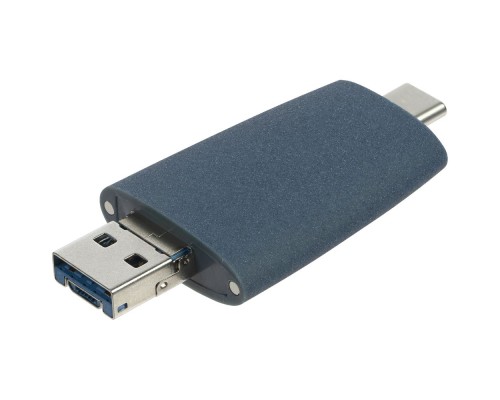 Флешка Pebble Universal, USB 3.0, серо-синяя, 32 Гб