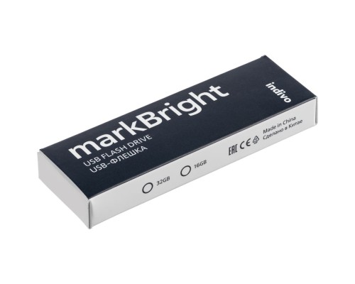 Флешка markBright с белой подсветкой, 16 Гб