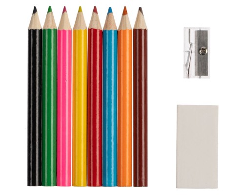 Набор Hobby с цветными карандашами, ластиком и точилкой, белый