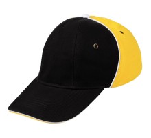 Бейсболка Unit Smart, черная со светло-желтым