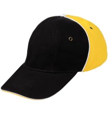 Бейсболка Unit Smart, черная со светло-желтым
