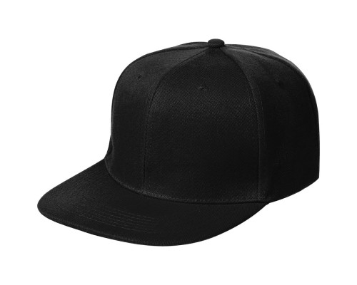 Бейсболка Snapback с прямым козырьком, черная