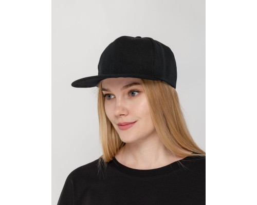 Бейсболка Snapback с прямым козырьком, черная