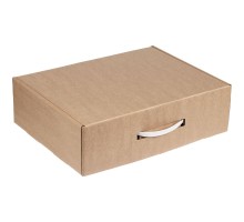 Коробка самосборная Light Case, крафт, с белой ручкой