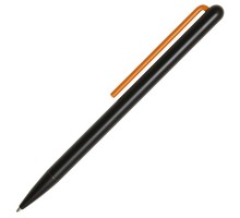 Шариковая ручка GrafeeX в чехле, черная с оранжевым