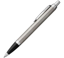 Ручка шариковая Parker IM Essential Stainless Steel CT, серебристая с черным