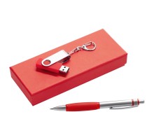Набор Notes: ручка и флешка 8 Гб, красный