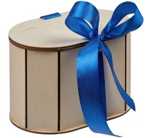 Коробка Drummer, овальная, с синей лентой