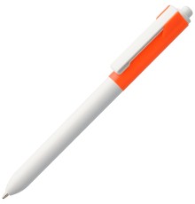 Ручка шариковая Hint Special, белая с оранжевым