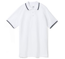 Рубашка поло мужская с контрастной отделкой Practice 270, белый/темно-синий