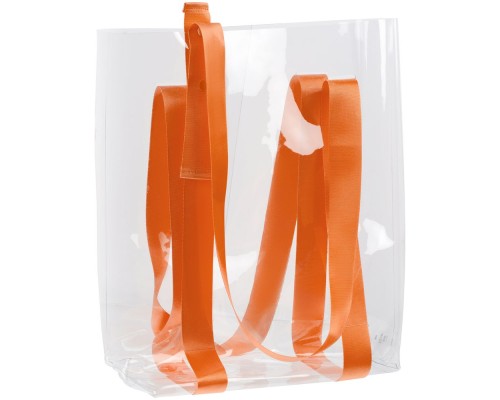 Шопер Clear Fest, прозрачный с оранжевыми ручками