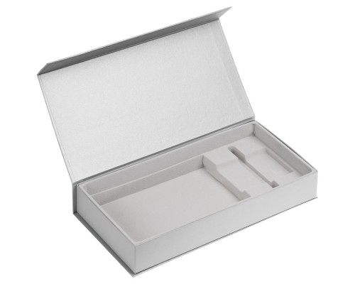 Коробка Planning с ложементом под набор с планингом, ежедневником и ручкой, серебристая