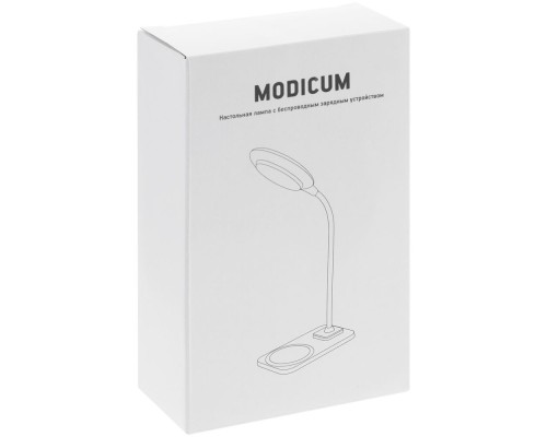 Настольная лампа с беспроводной зарядкой Modicum, белая