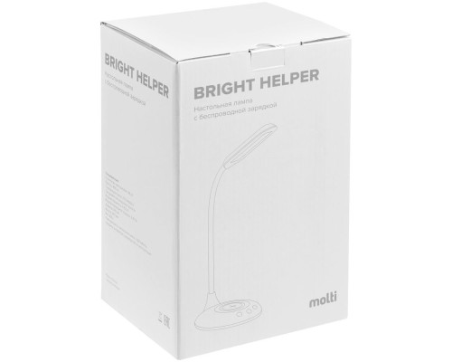 Лампа с беспроводной зарядкой Bright Helper, белая