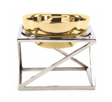 Подставка фуршетная стойка 23*23*20 см нерж. + салатник нерж. цвет золото P.L.--Hotelware