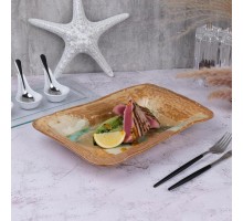 Блюдо прямоугольное 31*21,5 см h4,8 см 600 мл Light Brown Spots Sea Wave Frutti di Mare P.L. [1]