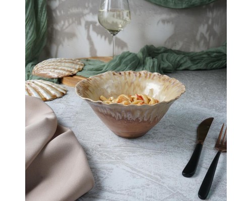 Салатник 650 мл d 19,5 см h9 см Pearl Coral Flower Frutti di Mare P.L. [4]