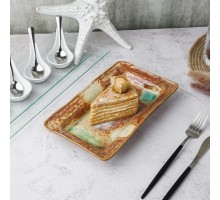 Блюдо прямоугольное 25*15 см h3,5 см Light Brown Spots Sea Wave Frutti di Mare P.L. [1]