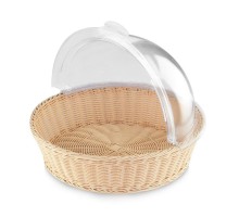 Корзина для хлеба и выкладки 39,5 см h10 см круглая с откидной Roll-top крышкой ротанг P.L.