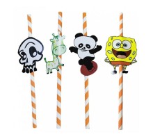 Трубочки 0,6*24 см прямые 100 шт "Анимация" бумага Garcia De Pou