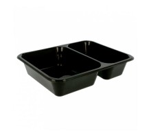 Контейнер двухсекционный, черный, СВЧ, 22,5*17,5*4,5 см, PP, 125 шт/уп (крышка 81210078)