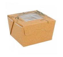 Контейнер картонный для салата с окном, 300 мл, 8*7,5*5,5 см, 50 шт/уп, Garcia de Pou