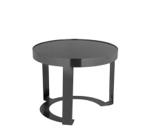 Подставка фуршетная стойка d 26 см h18,5 см круглая Black металл + блюдо черное акрил P.L. Hotelware