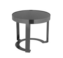 Подставка фуршетная стойка d 26 см h23 см круглая Black металл + блюдо черное акрил P.L. Hotelware