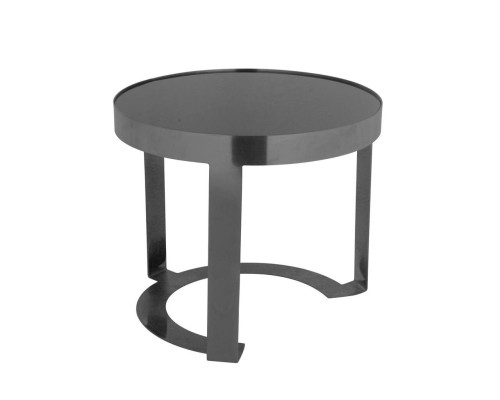 Подставка фуршетная стойка d 26 см h23 см круглая Black металл + блюдо черное акрил P.L. Hotelware