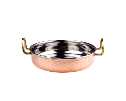 Сковорода для подачи 16,5 см h4,3 см 700 мл круглая Copper нерж. цвет медь 2 ручки золото P.L.