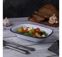 Блюдо для подачи 19,5*14 см h4,5 см 520 мл Blue Rim эмалированая сталь SUNNEX [1]