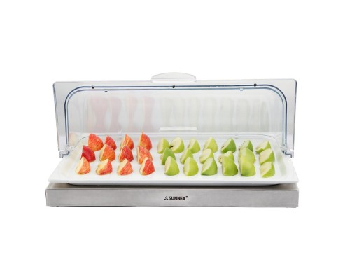 Поднос для выкладки 53*32,5*24,5 см фарфор с пласт. Roll-top крышкой + бокс с хладогеном SUNNEX