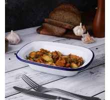 Блюдо для подачи 22*16,5 см h5 см 700 мл Blue Rim эмалированая сталь SUNNEX [1]