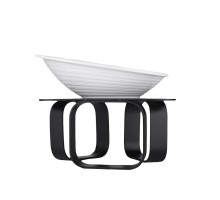 Подставка фуршетная стойка 20*20 см h10,5 см черный металл + салатник 23*19 см h4 см меламин P.L.