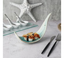 Блюдо для подачи 21*7,4 см h13,5 см Sea Blue Leaf Frutti di Mare P.L. [1]