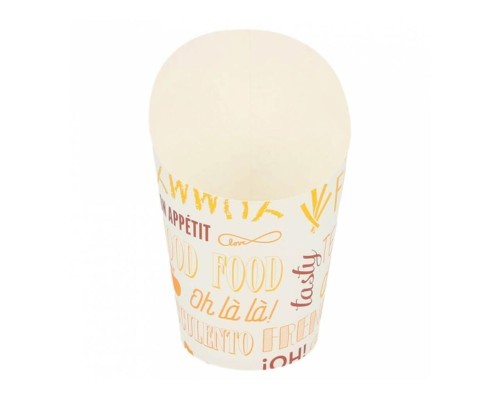 Контейнер картонный вертикальный для фри, снеков "PAROLE" 270 мл, Ø 7,5*10 см 100шт/уп,