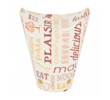 Контейнер картонный вертикальный закрывающийся для фри, снеков "PAROLE" 360 мл, Ø12,5*6,