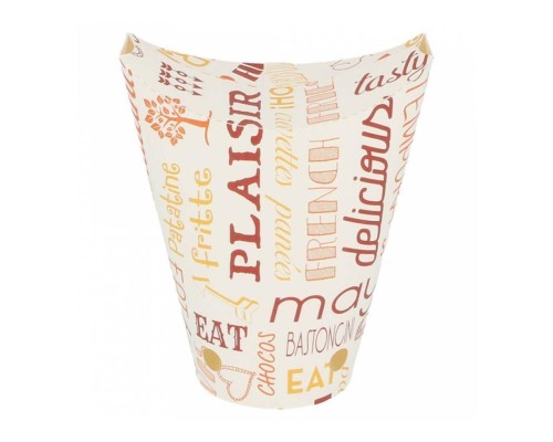 Контейнер картонный вертикальный закрывающийся для фри, снеков "PAROLE" 360 мл, Ø12,5*6,