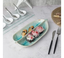 Блюдо овальное 32,8*15 см h4,5 см 2 секции Sea Blue Frutti di Mare P.L. [1]