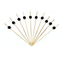 Пика шпажка бамбук "Жемчуг" 7 см черный 100 шт P.L.