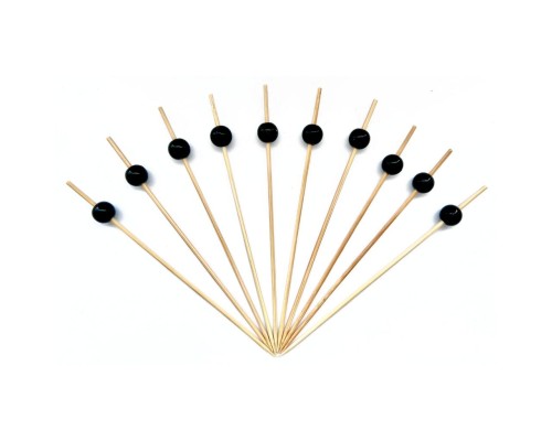 Пика шпажка бамбук "Жемчуг" 7 см черный 100 шт P.L.